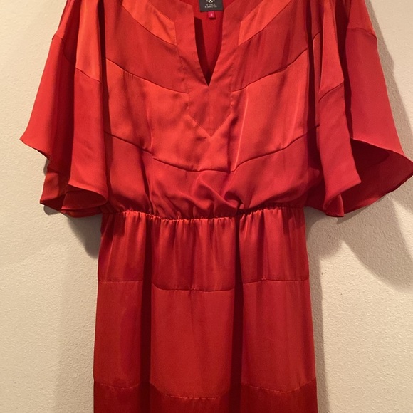 Womens Size 8 Vince Camuto Red/Orange Mid-Dress - Picture 5 of 8